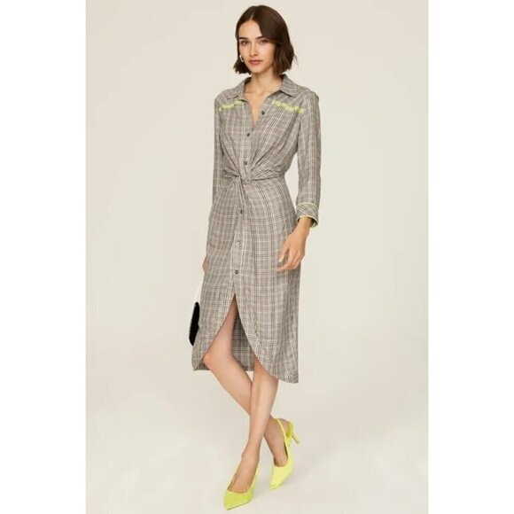 Le Superbe To-A-T Boyfriend Baller Midi Shirt Dress Black Grey Neon Womens Size - Picture 5 of 16